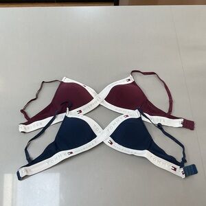 Tommy Hilfiger Navy and Maroon Bra Size 34C